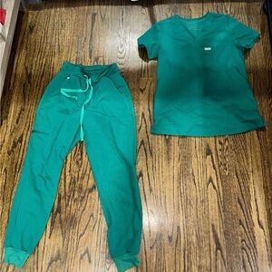 Figs Teal Technical Collection Scrub Top